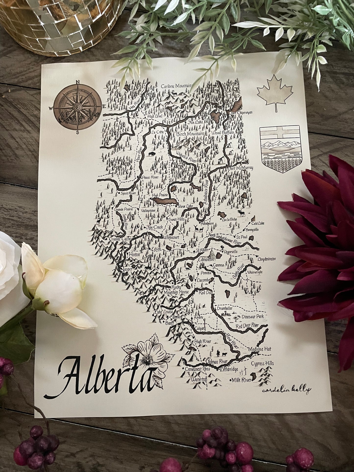 Alberta Vintage Map