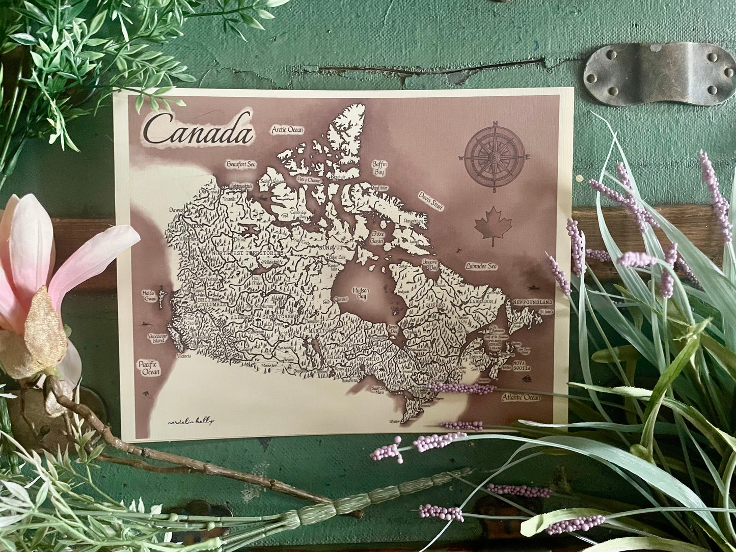 Vintage style Canada map