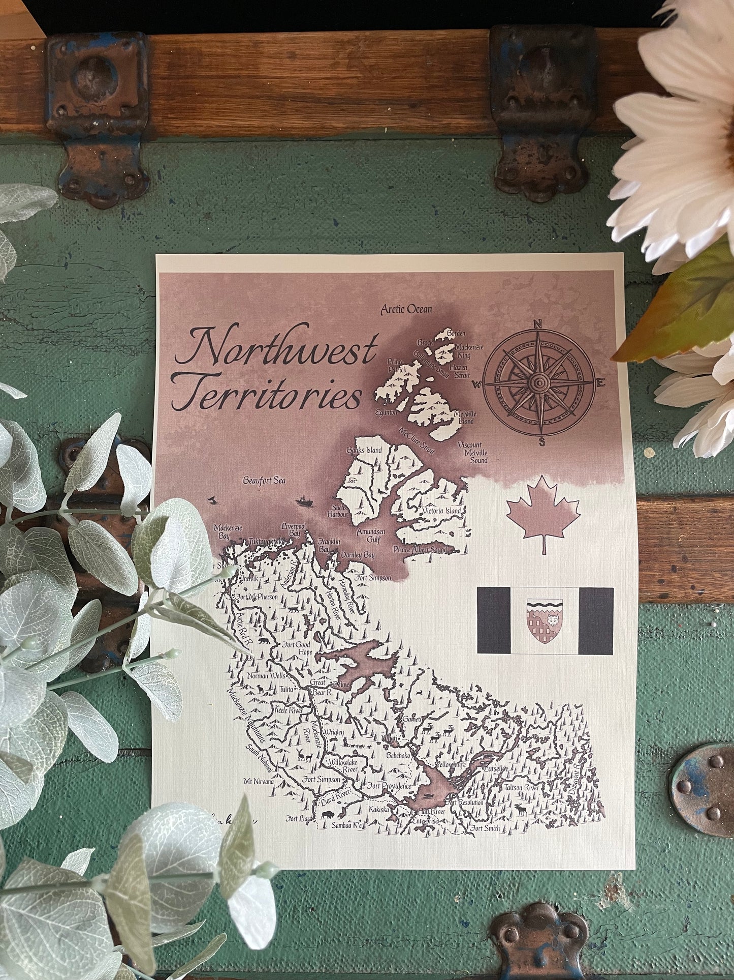 Northwest Territories Vintage Map