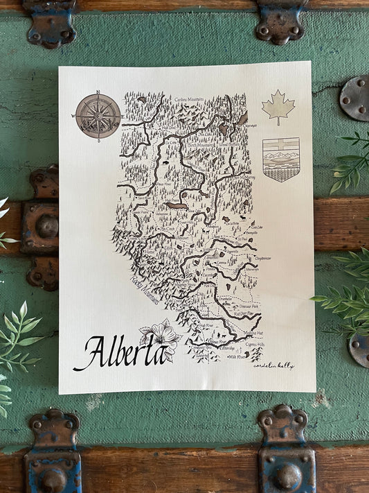 Alberta Vintage Map