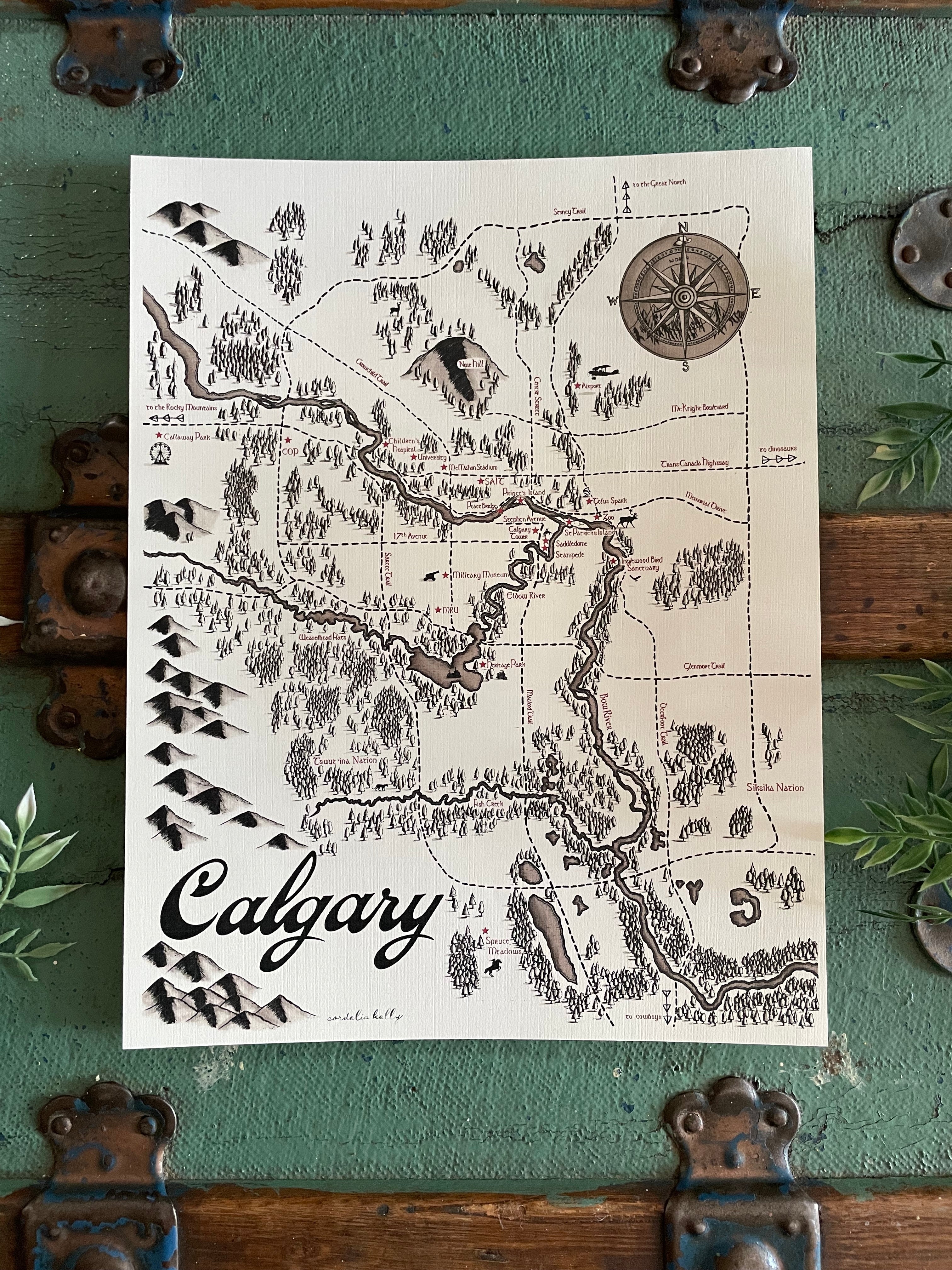 Calgary Map – The Little Canadian Map Shop