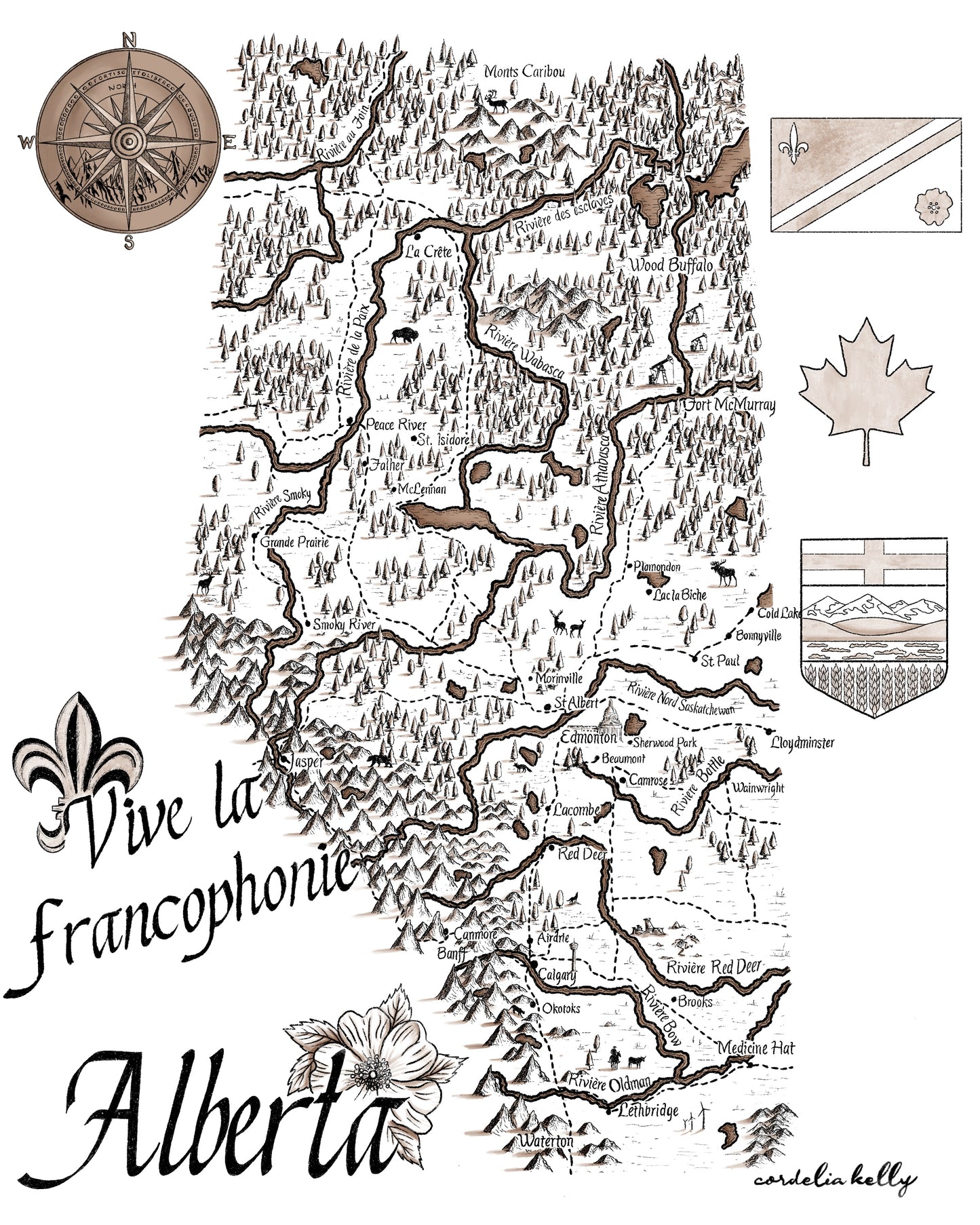 Carte de la francophonie de l'Alberta