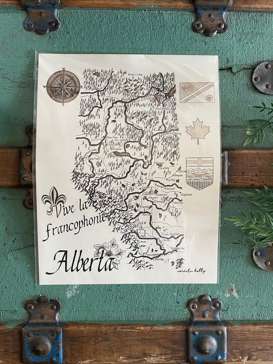Carte de la francophonie de l'Alberta