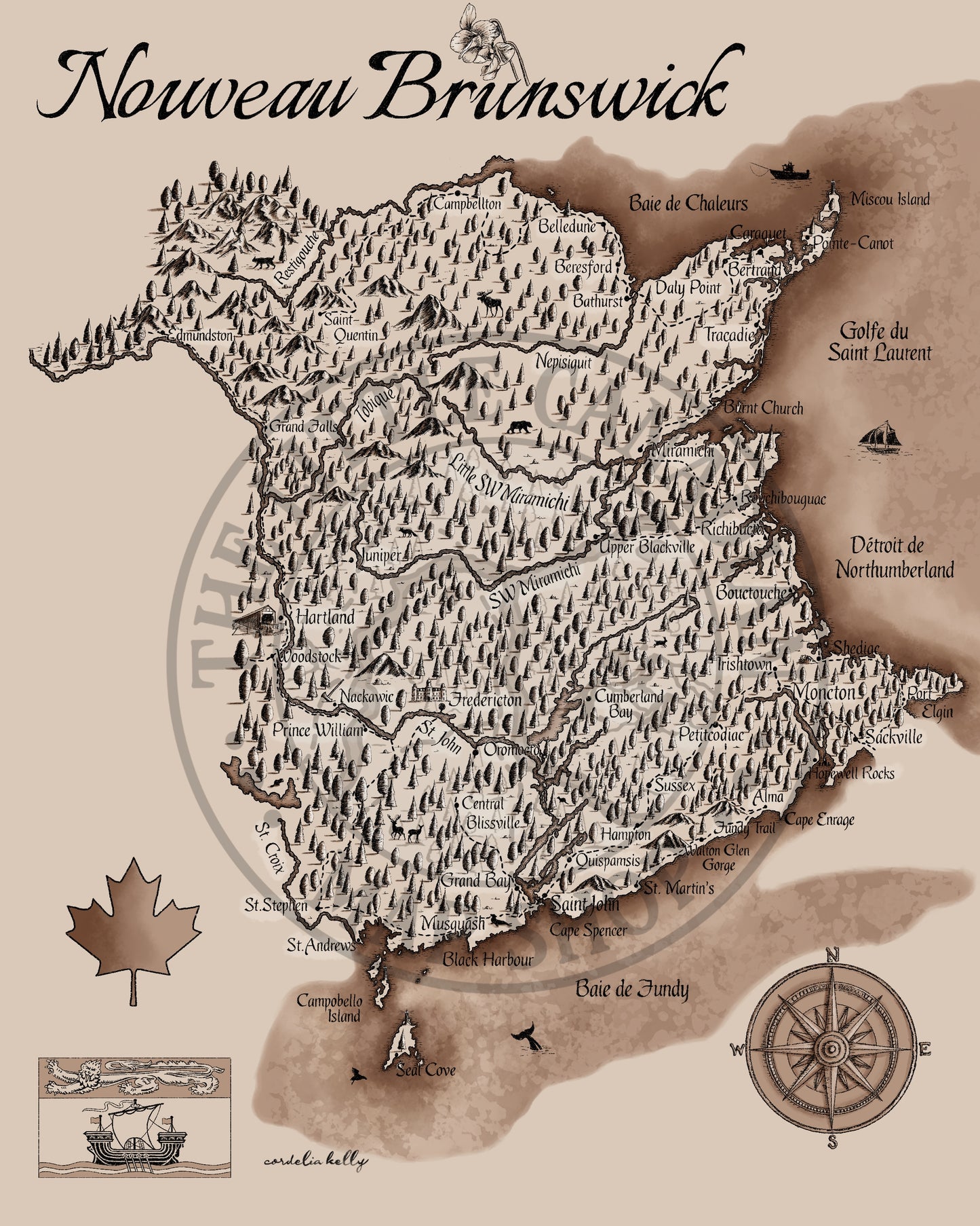 Vielle Carte de Nouveau Brunswick