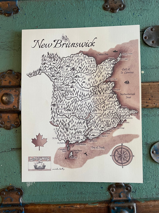 New Brunswick Vintage Map