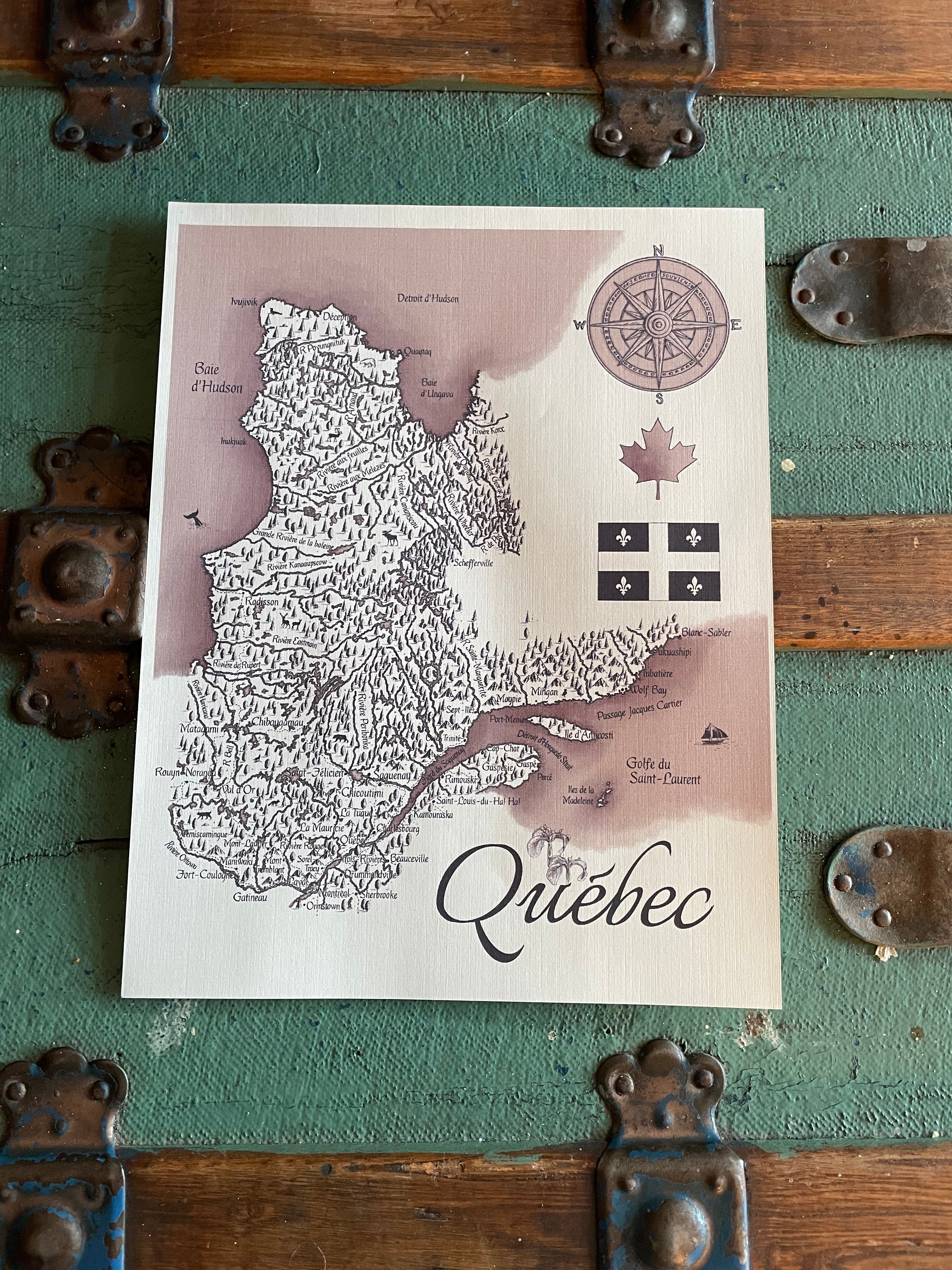 Québec Vintage Map – The Little Canadian Map Shop
