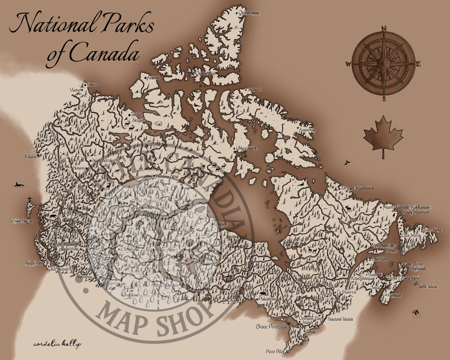 National Parks of Canada map