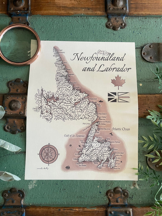 Newfoundland&Labrador Vintage Map