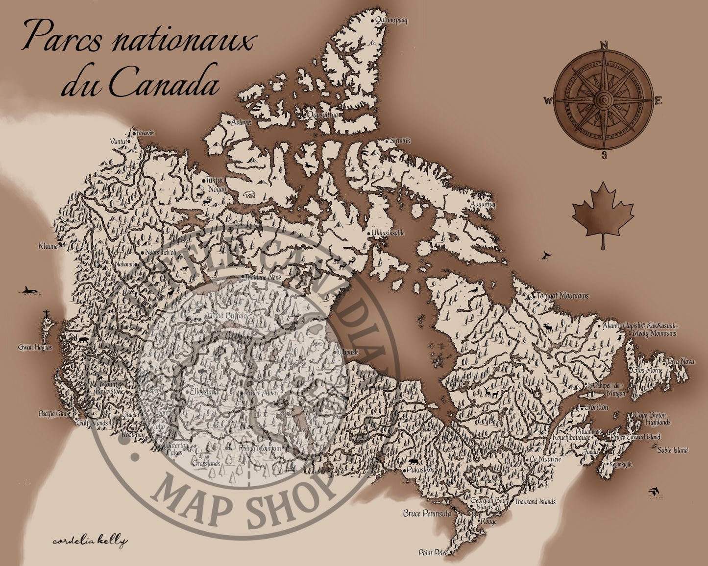 National Parks of Canada map
