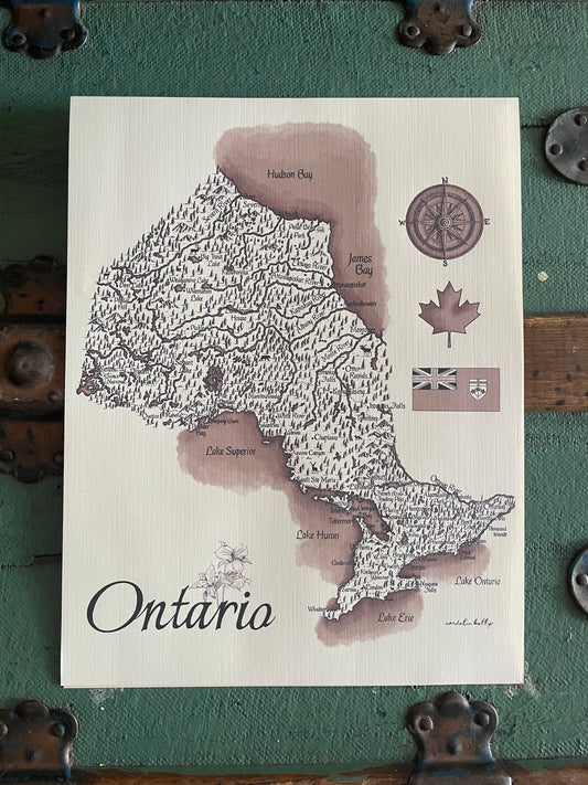 Ontario Vintage Map
