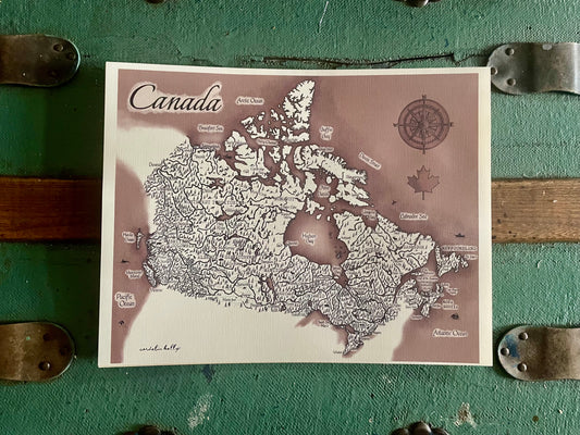 Vintage style Canada map