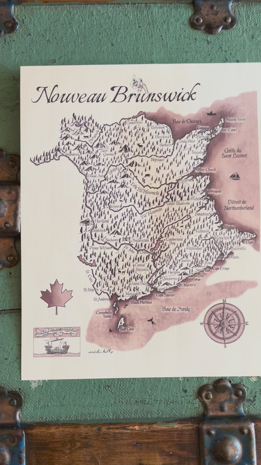 Vielle Carte de Nouveau Brunswick